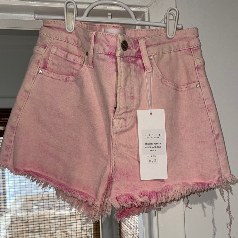 Women's Acid Pink Denim Shorts